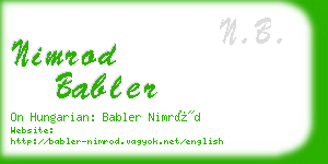 nimrod babler business card